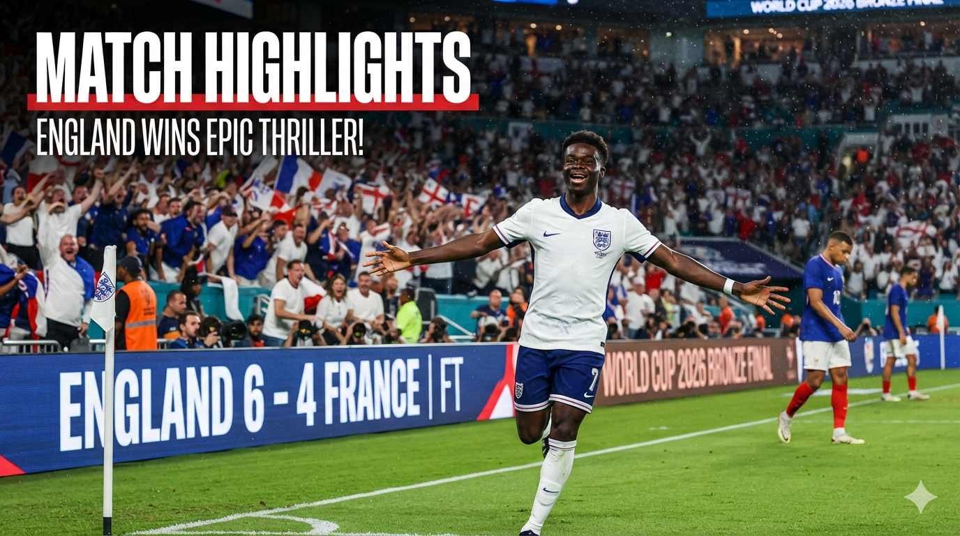 England 6-4 France Highlights: FIFA World Cup 2026 Results, Stats & Reaction